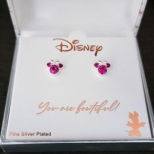 Disney minnie mouse earrings NEW October birthstone